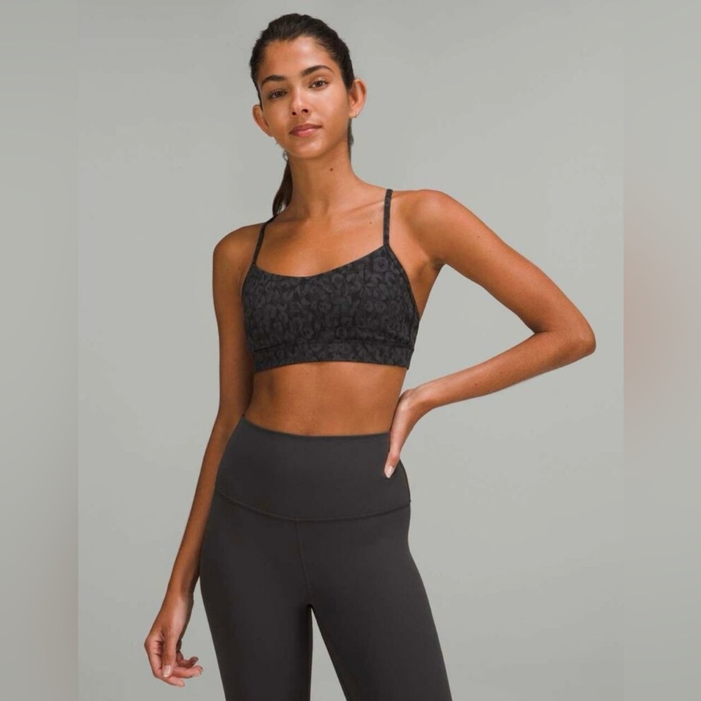 lululemon athletica Flow Y Nulu Sports Bra in Black Leopard/Camo